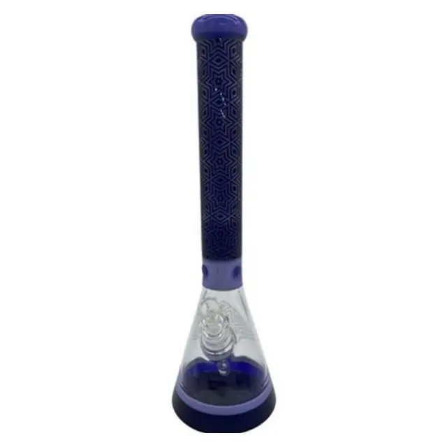 18" Geometric Shapes Embossed Water Pipe with Ice Catcher