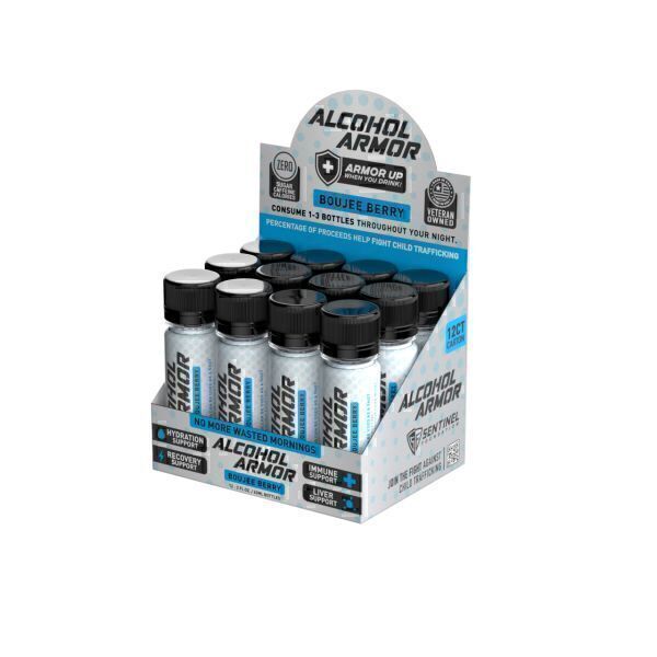 Alcohol Armor Hangover Prevention Shots 12 Pack 60mL - Vape Wholesale USA -  $40.25
