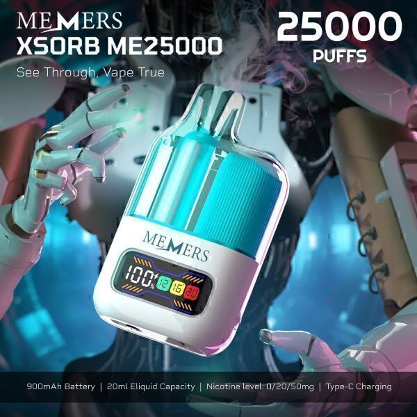 Kit INTRODUCTION Memers Memers Xsorb ME25000 - 5% Nic Disposable Vapes [5PC  Memers Xsorb Me25000 Disposable Vape 20ml Filter