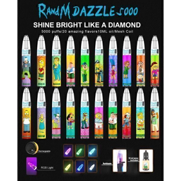 RandM Dazzle 5000 Puffs 10-Pack - Vape Wholesale USA,