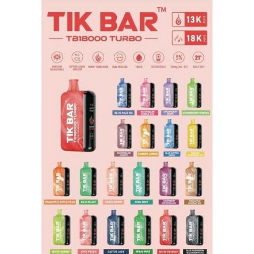 TIK BAR TB18000 Turbo Rechargeable Disposable