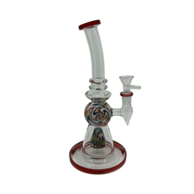 10" Multiple Colors Swirl Perc Glass Water Pipe