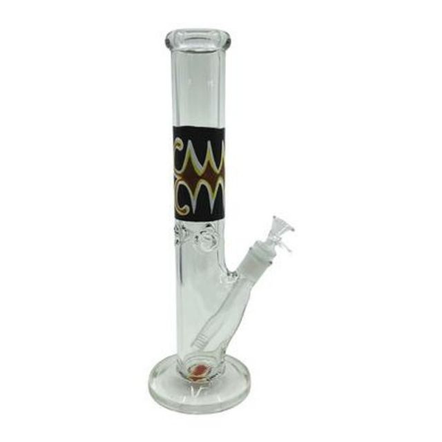 14" Painted Straight Glass Water Pipe