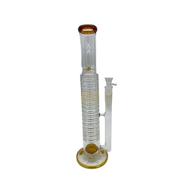 18.5" Tall Showerhead Percolator Glass Water Pipe with Coiled Wall and Ice Catcher