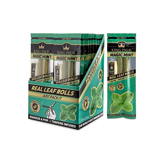 King Palm Slim Size Flavored Pre-Rolled Terps 2-Pack Display of 20 Wholesale