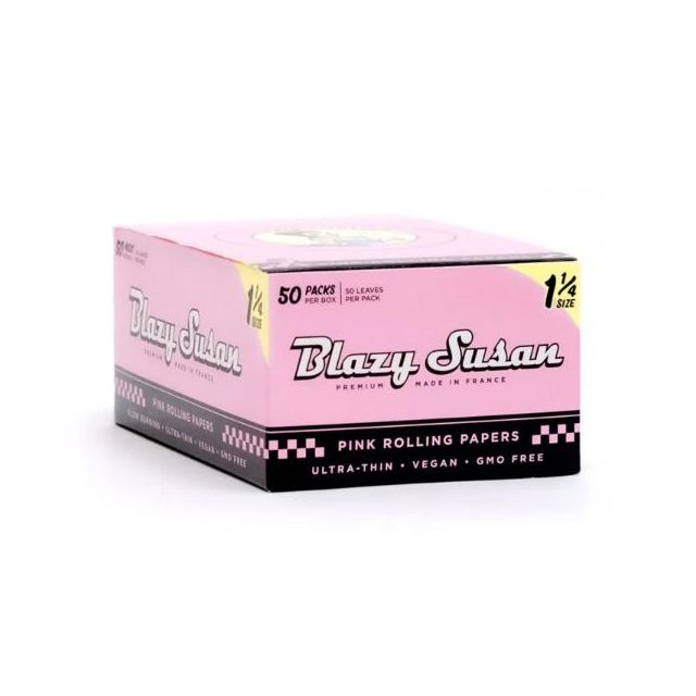 Blazy Susan Pink Rolling Papers 1 1/4 Size (Box of 50)