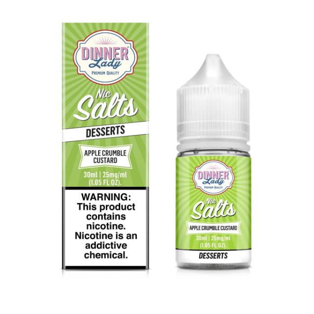 Dinner Lady Desserts Nic Salt 30mL E-Juice Apple Crumble Custard