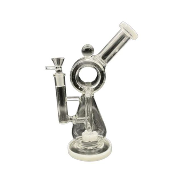 10" Donut Glass Recycler Water Pipe with Percolator